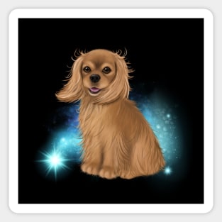 Ruby Cavalier King Charles Spaniel Gifts, Celestial Theme Sticker